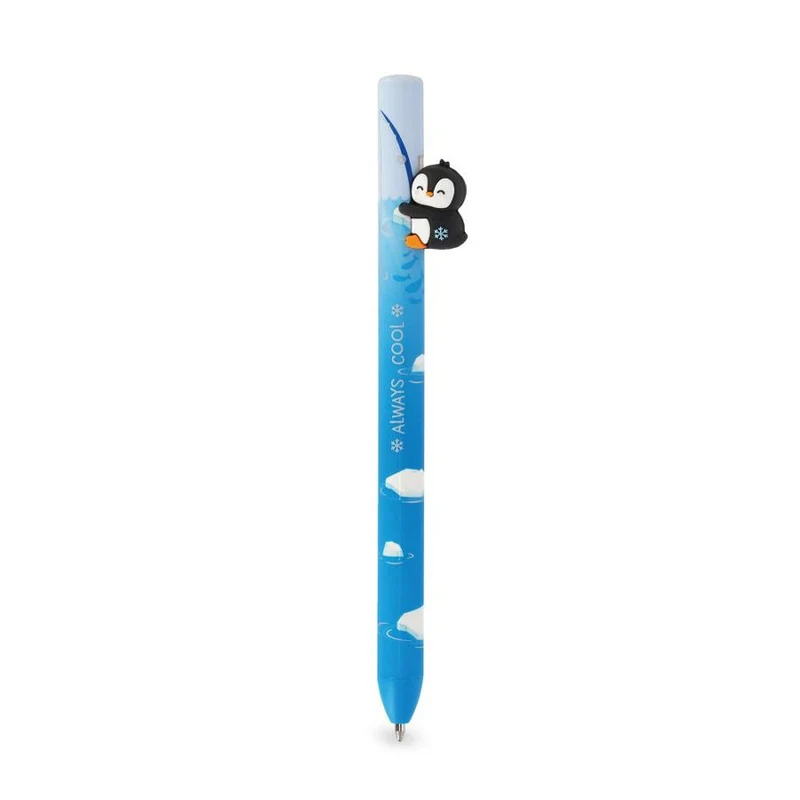 Kugelschreiber 'kostenlose Umarmungen' mit Pinguin, blau