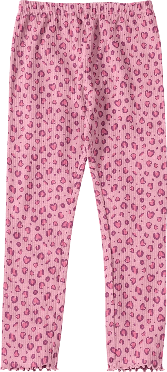 ALANA Leggings mit Leo-Muster & Ripp-Struktur, lila, Gr. 122, 1 St