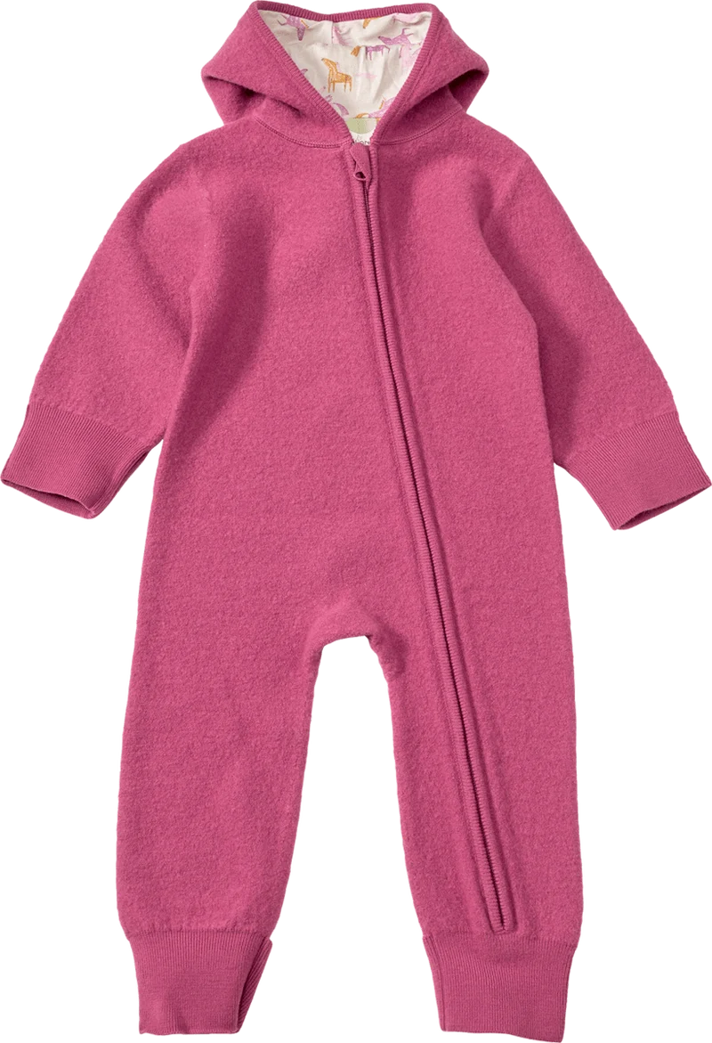 ALANA Overall aus Wollwalk mit Mitwachsfunktion & Einhorn-Muster, beere, Gr. 62/68, 1 St