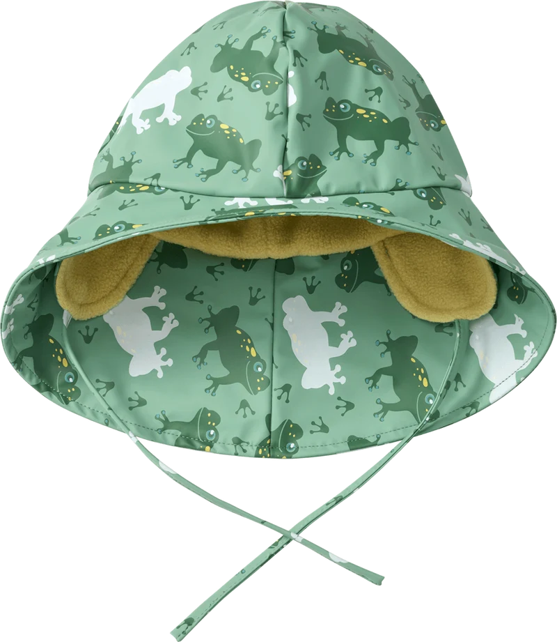 PUSBLU Regenhut mit Farbwechsel-Frosch-Muster, grün, Gr. 50/51, 1 St